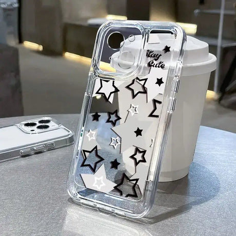 A clear case with stars on it