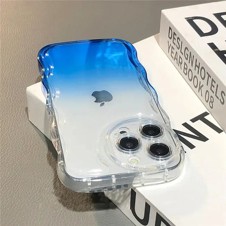 A clear case with two black circles on it