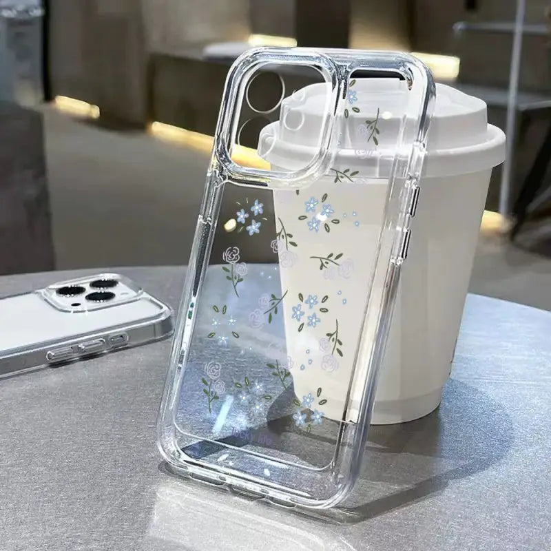Clear flower phone case