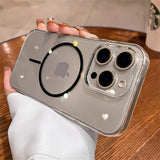 Luxury Transparent MagSafe Lens Protect Case For iPhone 16 15 14 12 13 Plus Pro Max