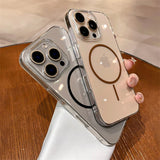 Luxury Transparent MagSafe Lens Protect Case For iPhone 16 15 14 13 12 Plus Pro Max