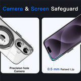 Clear phone case with camera and screen protection features.