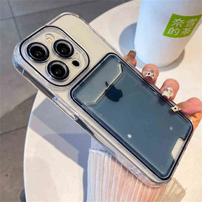 Clear phone case with card holder.