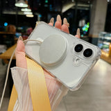 Shockproof Magsafe Transparent Case with Shoulder Lanyard For Samsung Galaxy S25 S24 S23 Ultra Plus