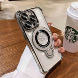 Clear phone case with magnetic ring.