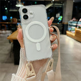 Shockproof Magsafe Transparent Case with Shoulder Lanyard For Samsung Galaxy S25 S24 S23 Ultra Plus
