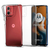 Clear ultra thin silicone soft case showing the back for red motorola moto g34 in edge and g series collection