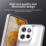 Clear protective phone case with an anti-fingerprint coating.