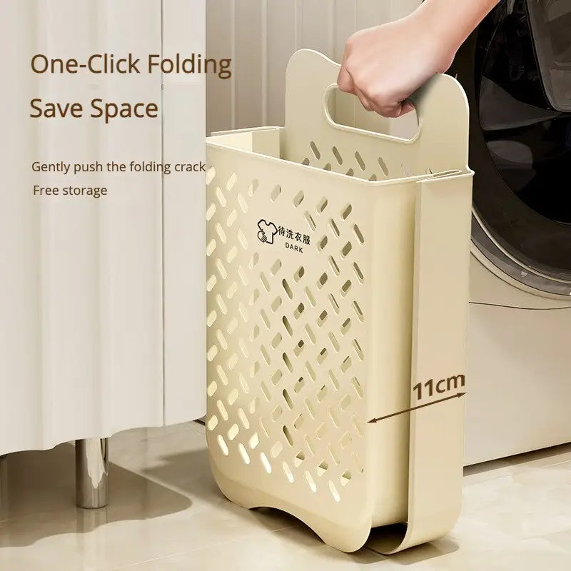 a person putting a laundry basket into a washing machine