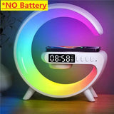 a clock clock with a colorful light on it