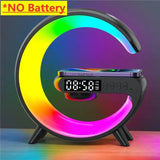 a clock clock with a colorful light on it