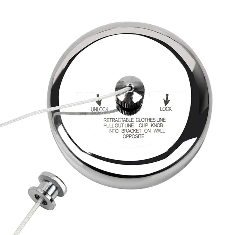 a chrome plated mirror with a metal ball and a screw