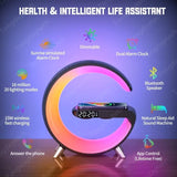 the led clock clock with the words,’health and intelligent assistant ’