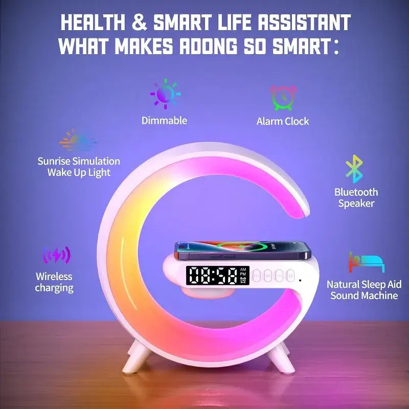 a clock with the words hello and smart