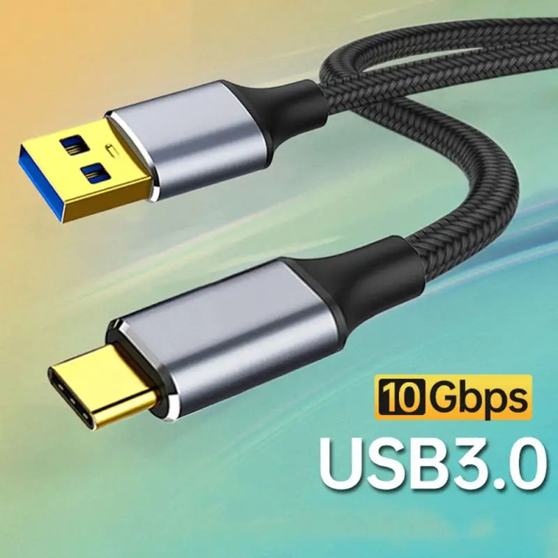 a close up of a usb 3 0 cable connected to a computer