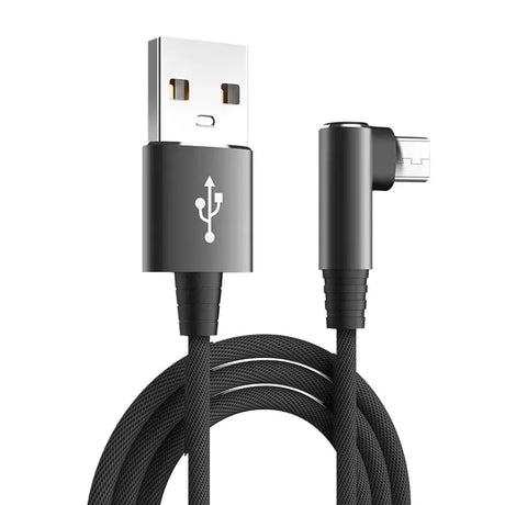 a close up of a black cable connected to a usb charger