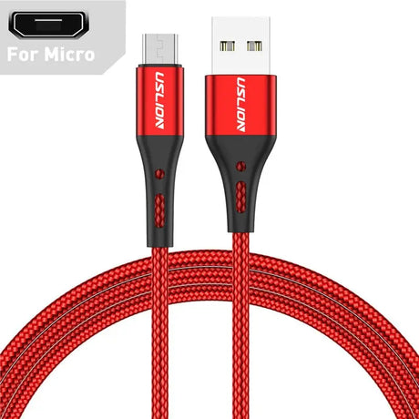 a close up of a red and black cable connected to a charger