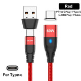 a close up of a red usb cable connected to a usb cable