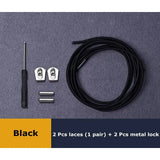 a close up of a black cable and two metal hooks