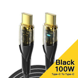 a close up of two black and gold cables with a white background