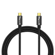 a close up of a black and gold charging cable