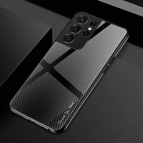 A close up of a black phone with a black box