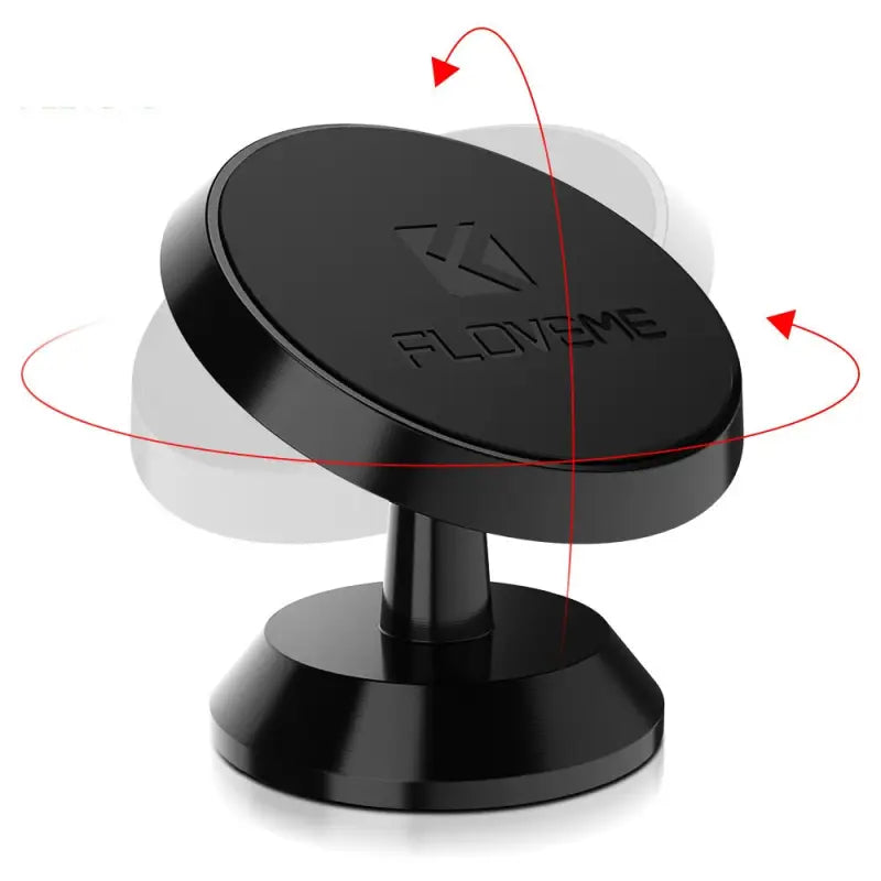 a black phone holder with a red arrow pointing to the bottom