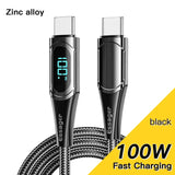 zino alloy black fast charging usb cable