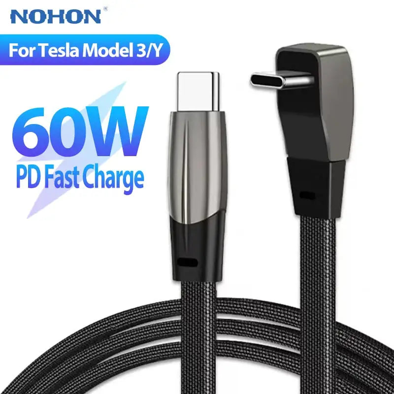 a close up of a black and silver charging cable with a charger
