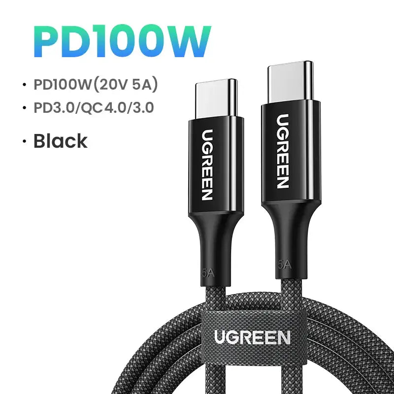 A close up of a black usb cable connected to a white background