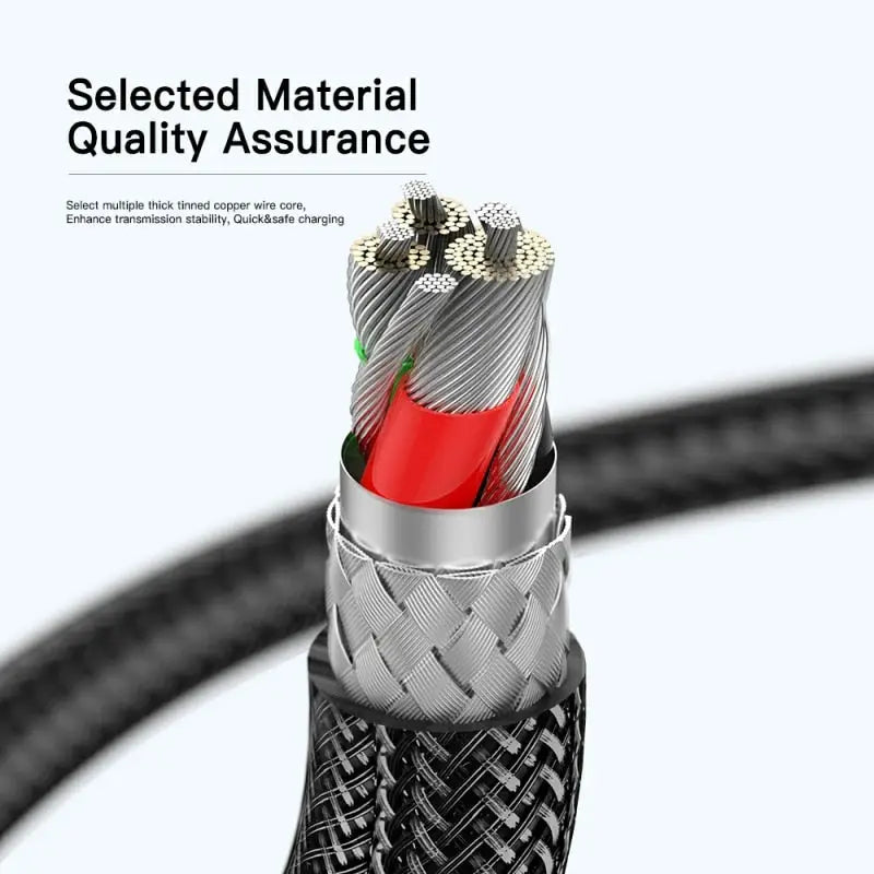 a close up of a black and white cable