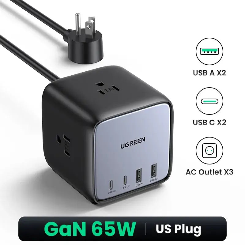 A close up of a black and white image of a usb charger