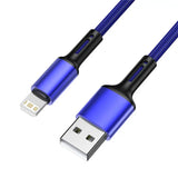 a close up of a blue usb cable connected to a computer