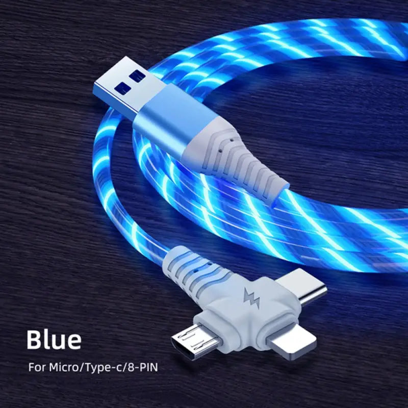 a close up of a blue usb cable connected to a usb cable