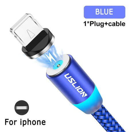 an image of a blue usb cable with a light on it