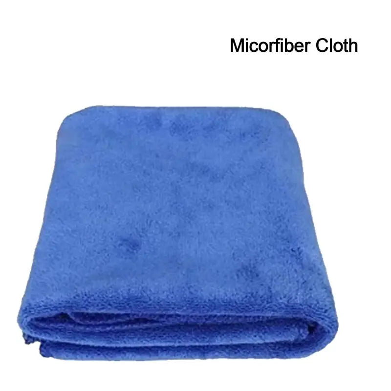 a close up of a blue microfiber cloth on a white background