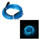 a close up of a blue neon light rope with a black background