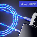 a close up of a blue and white usb cable connected to a laptop