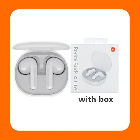 A close up of a box with a pair of earphones in it