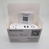 A close up of a box with a smart plug inside of it