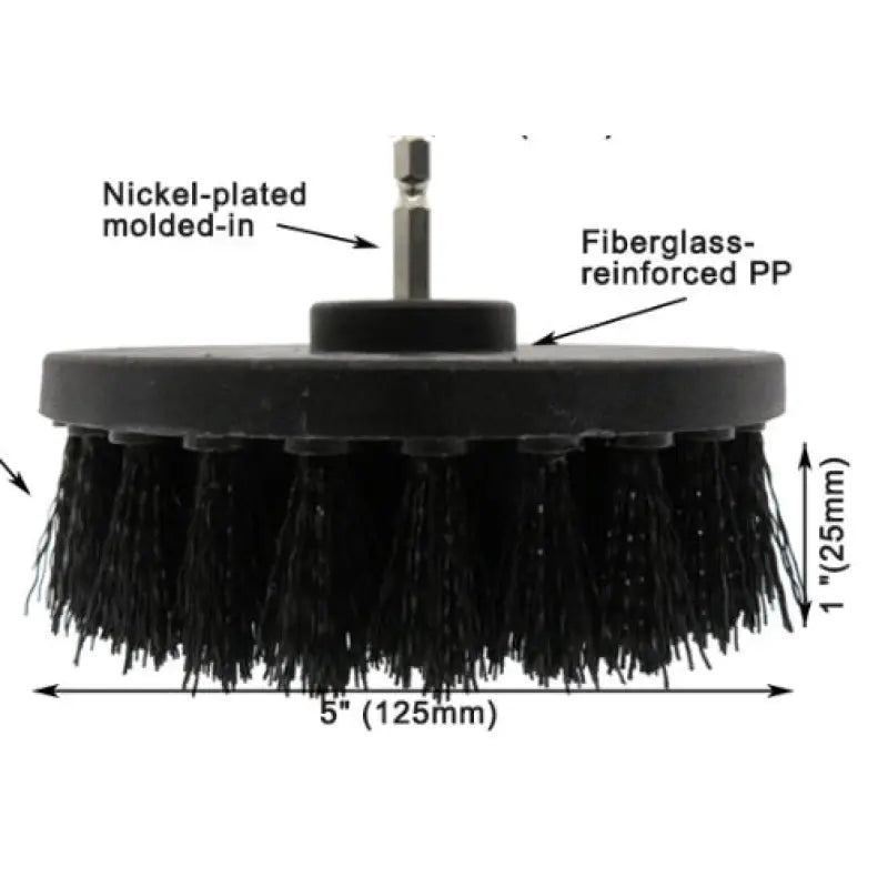 a close up of a black brush with measurements