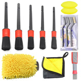 a close up of a bunch of cleaning brushes and cleaning cloth