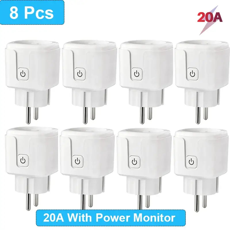 A close up of a bunch of plugs with a white background