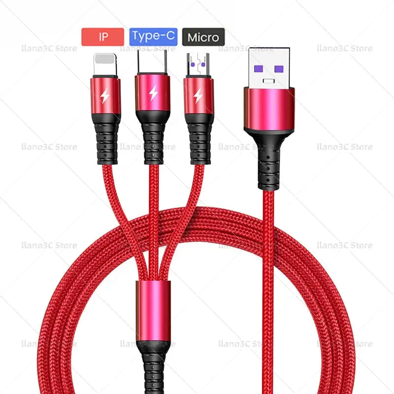 a close up of a red cable connected to a usb cable