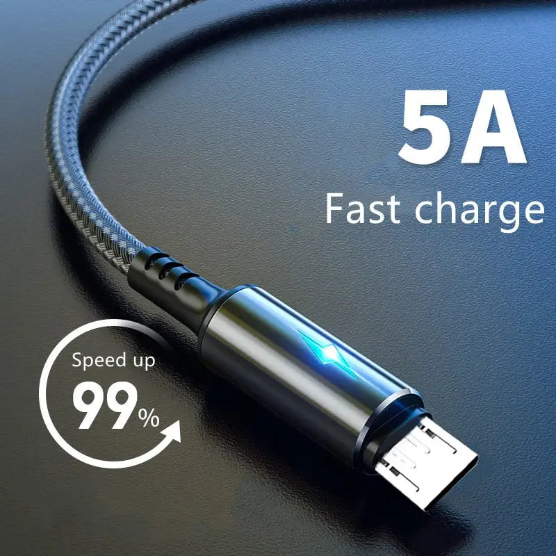 a usb cable with the text 5 a fast charge