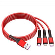 a close up of a red and black usb cable connected to a computer