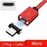 a close up of a red cable connected to a micro usb cable