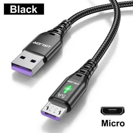 a close up of a usb cable connected to a micro usb