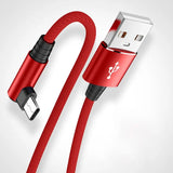 a red usb cable with a white background