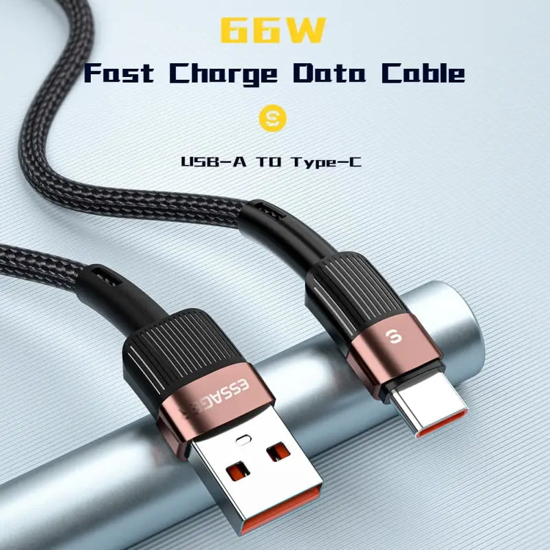 a close up of a usb cable connected to a type - c cable